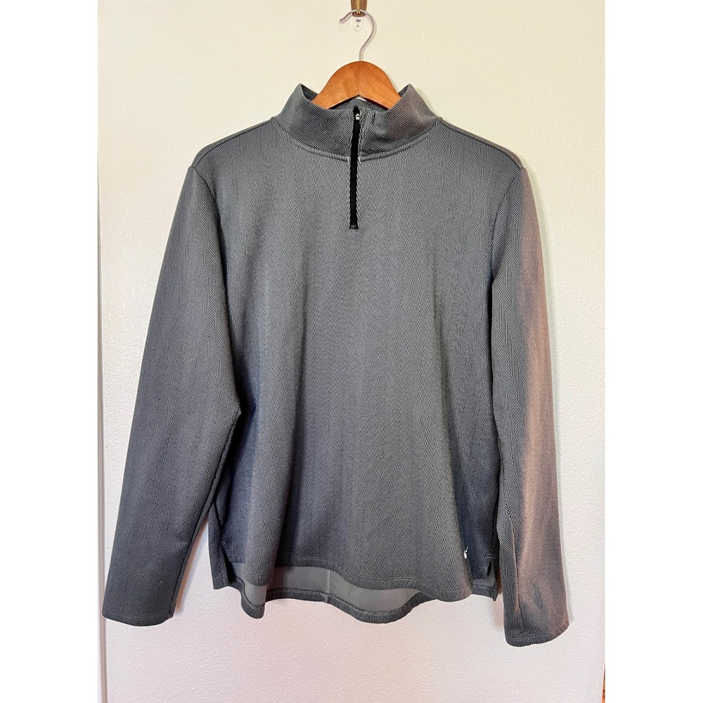 Nike Therma Fit Quarter Zip Pullover Gray‎ Herringbone Athletic XL
